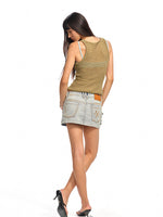 Knitted Hollow -Out Sling Vest