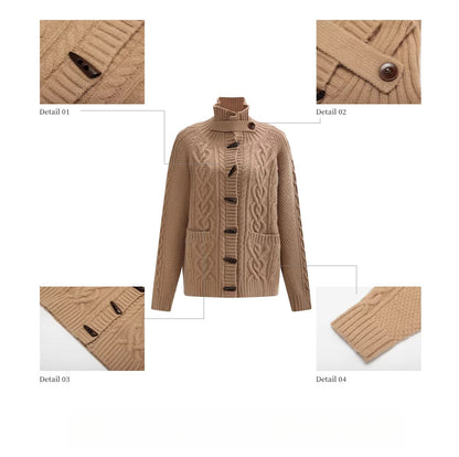 Light Brown Toggle Knit Cardigan