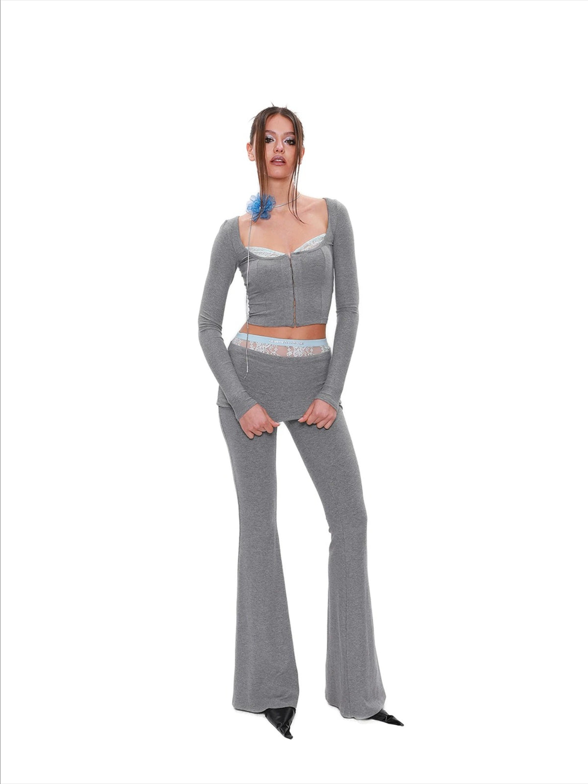 Sheer Lace Knit Set
