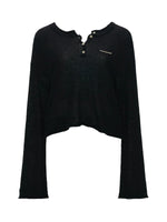 Mohair Open-Back Cropped Knit Sweater