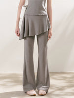 Lace U-Neck Fitted T-Shirt & Pants Set