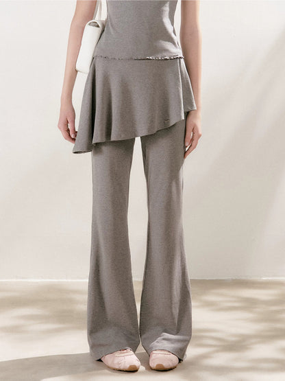Lace U-Neck Fitted T-Shirt &amp; Pants Set