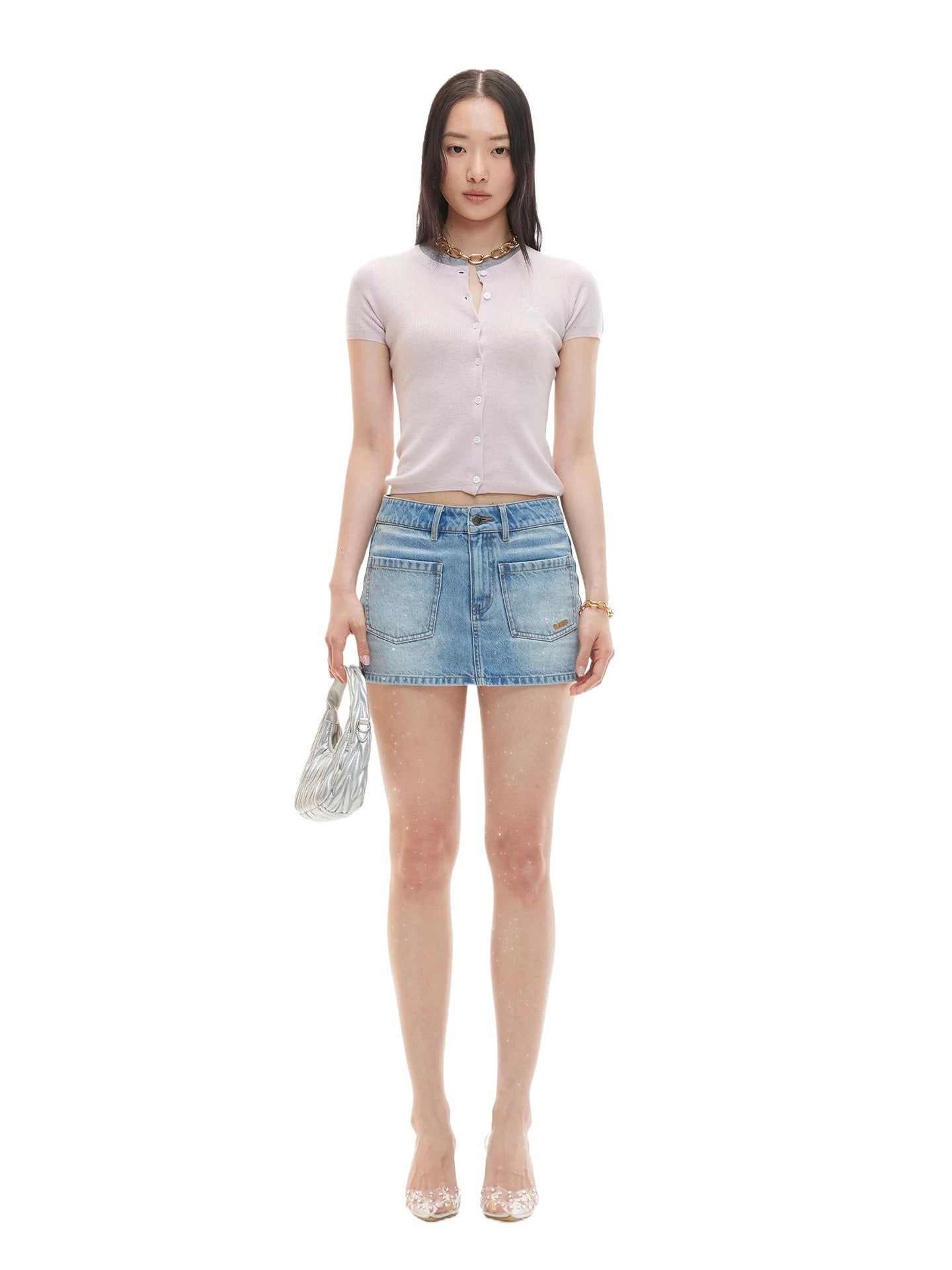 Contrast Collar Knit Tee