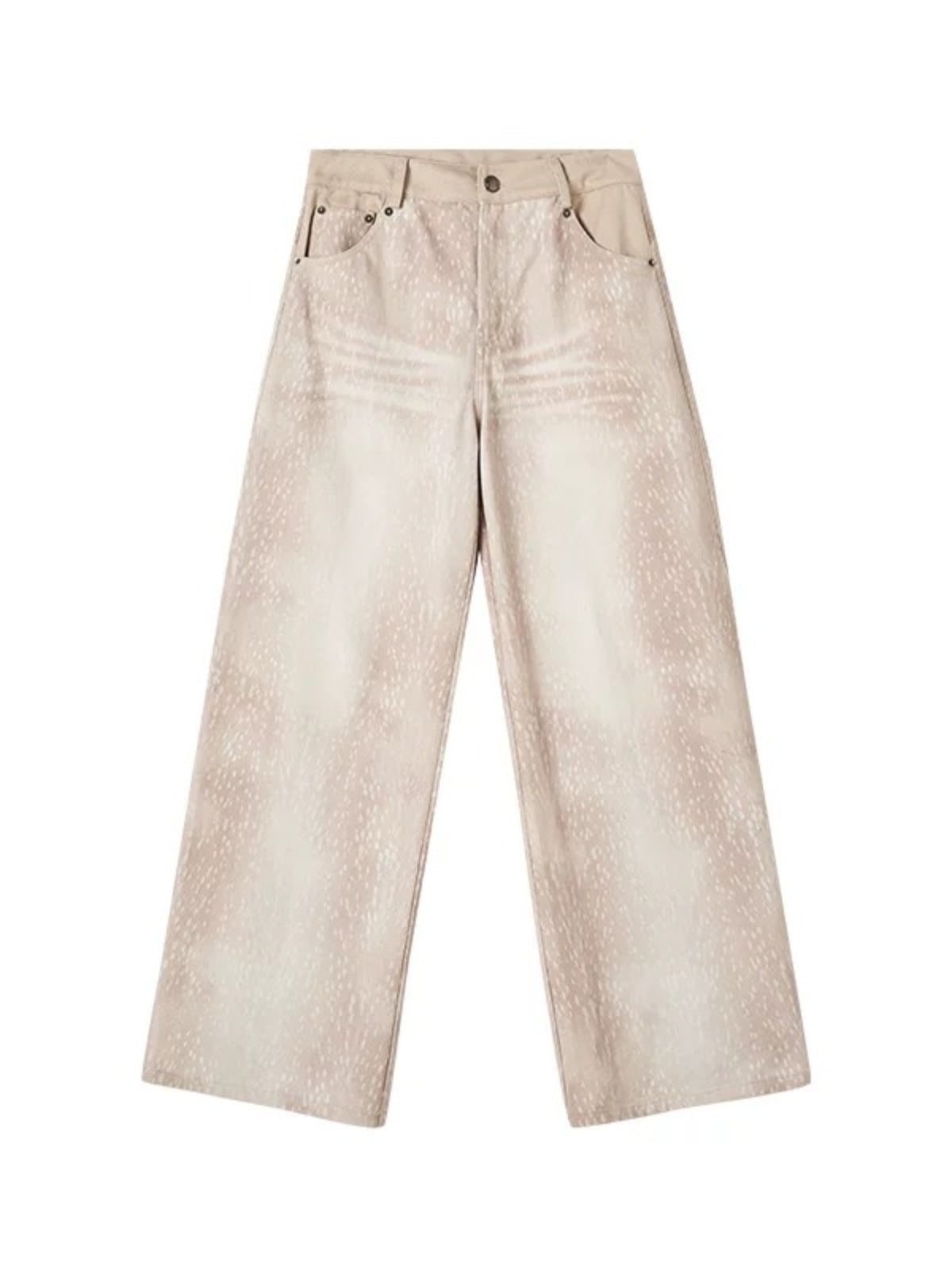 Deer Print Straight Leg Pants