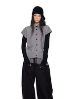Korean Wool Knit Vest Cardigan