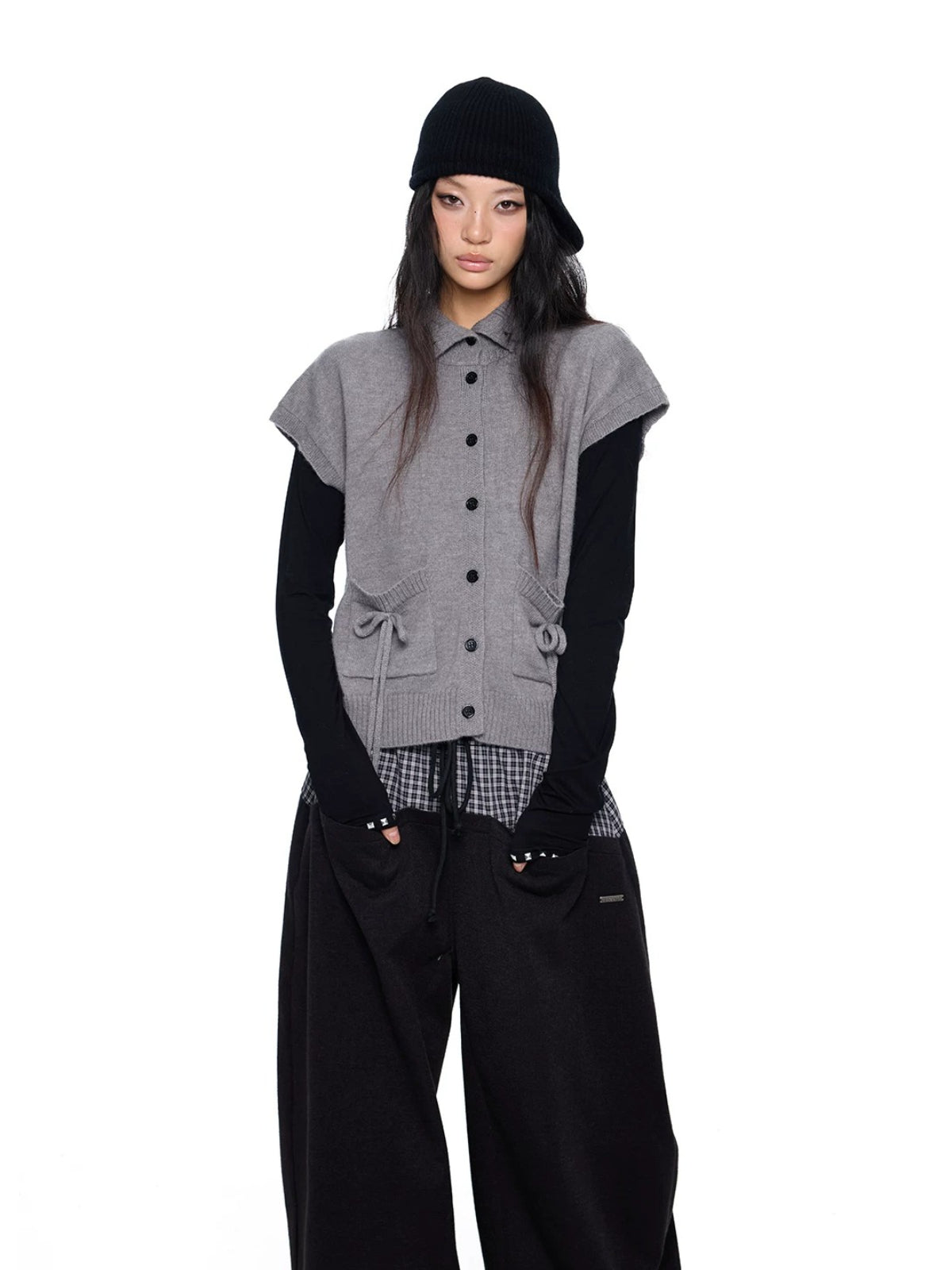 Korean Wool Knit Vest Cardigan