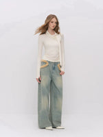 Asymmetric Draped Wool Blend Top
