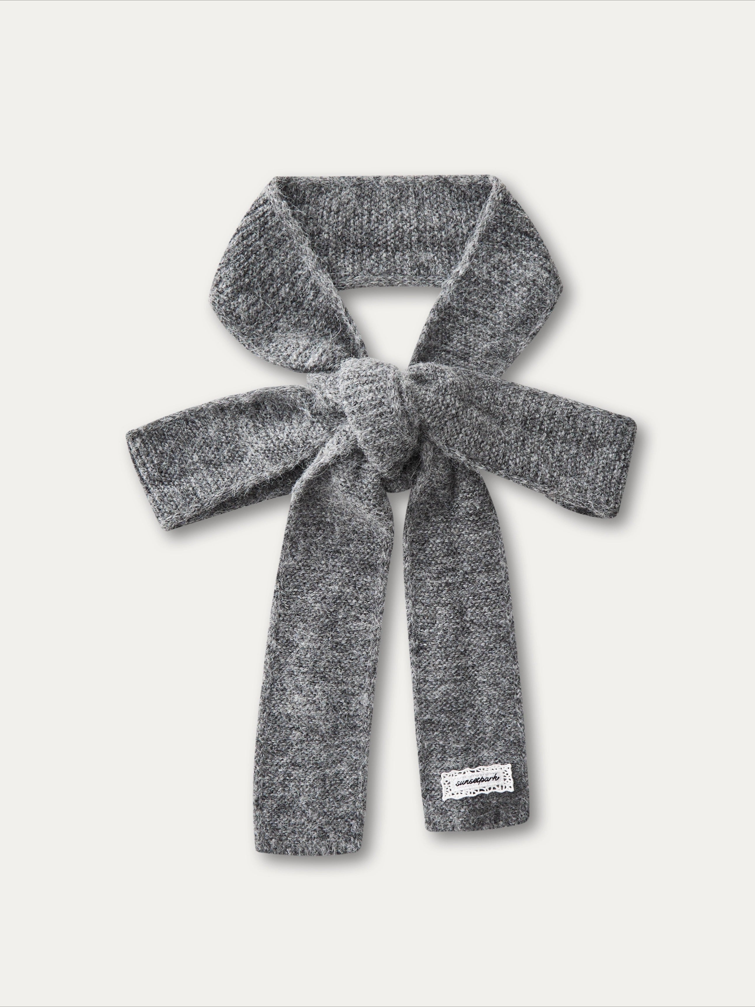 Retro Knit Ribbon Scarf