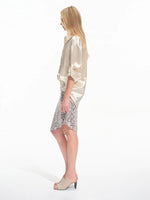 Acetate Satin Relaxed Polo Shirt