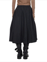 Plaid Gathered Midi Skirt