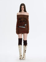 Vintage Print Knit Dress