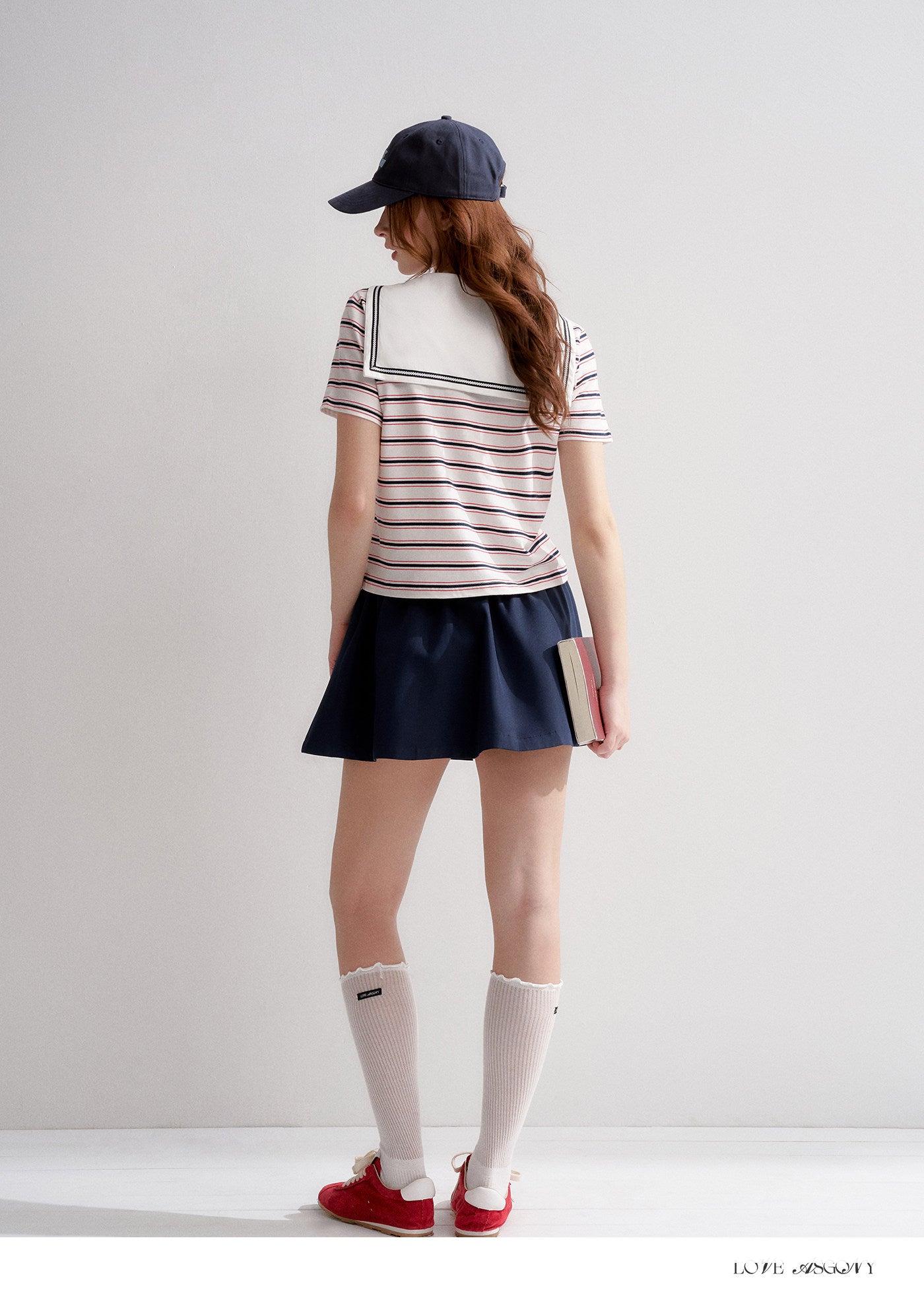 Sailor Collar Striped T-shirt