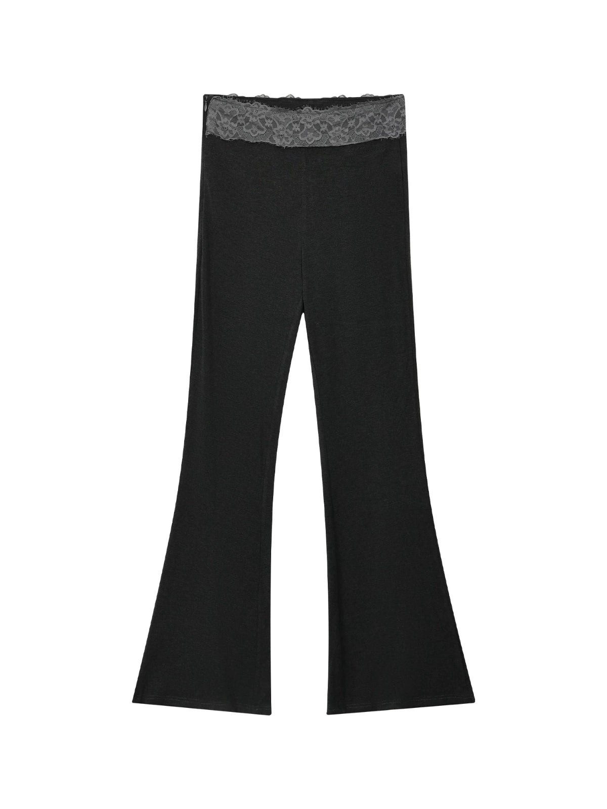 Lace Waist Soft Knit Flared Pants
