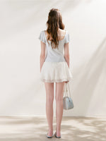 Lace Drape Neck Tee