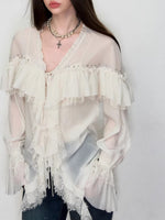 Ruffle Sheer Blouse
