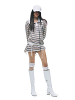 Contrast Stripe Polo Long Sleeve Shirt