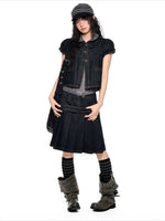 Puff Sleeve Denim Set