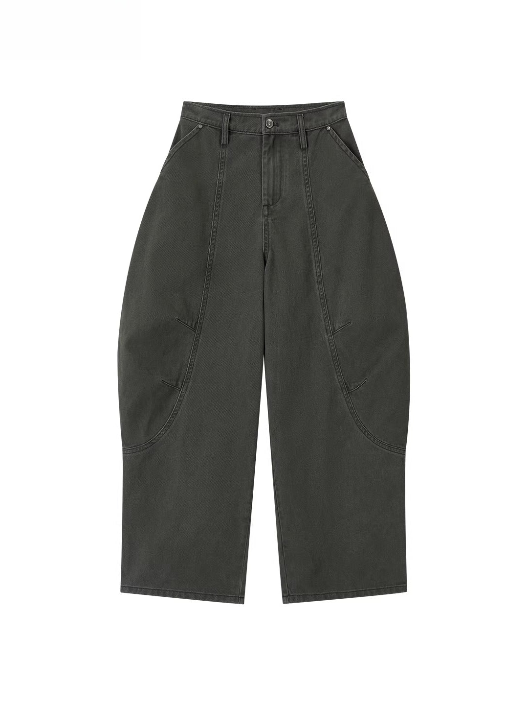 Army Green Wide-Leg Pants