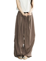 Dark Brown Pleated Wide Leg Pants