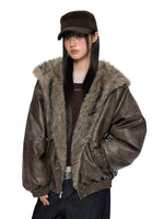 Fur Hood Pocket Puffer Jacket