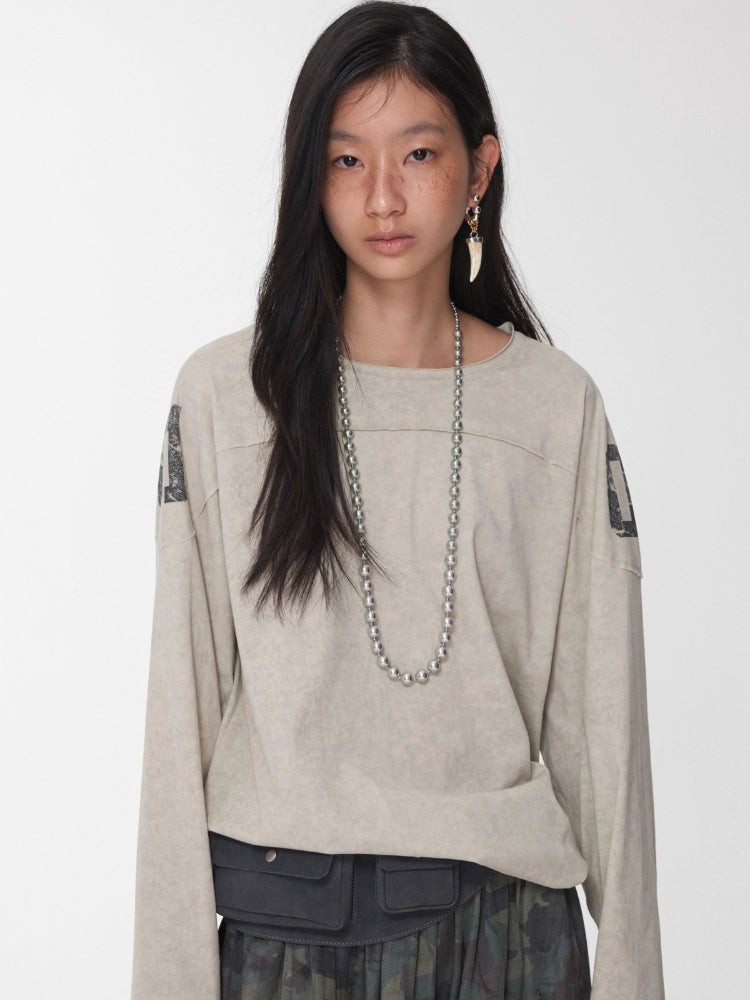 Football Rhinestone Long Sleeve Tee