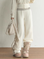 High Waist Fleece-Lined Straight-Leg Pants