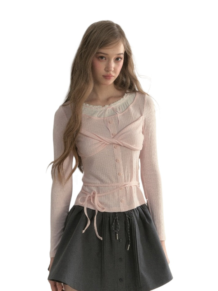 Bowknot Knit T-Shirt