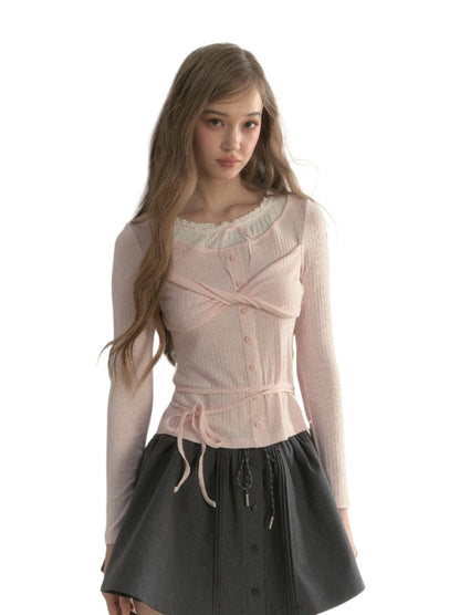 Bowknot Knit T-Shirt