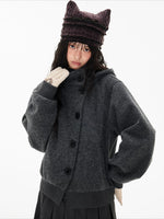 Hooded Button Jacket