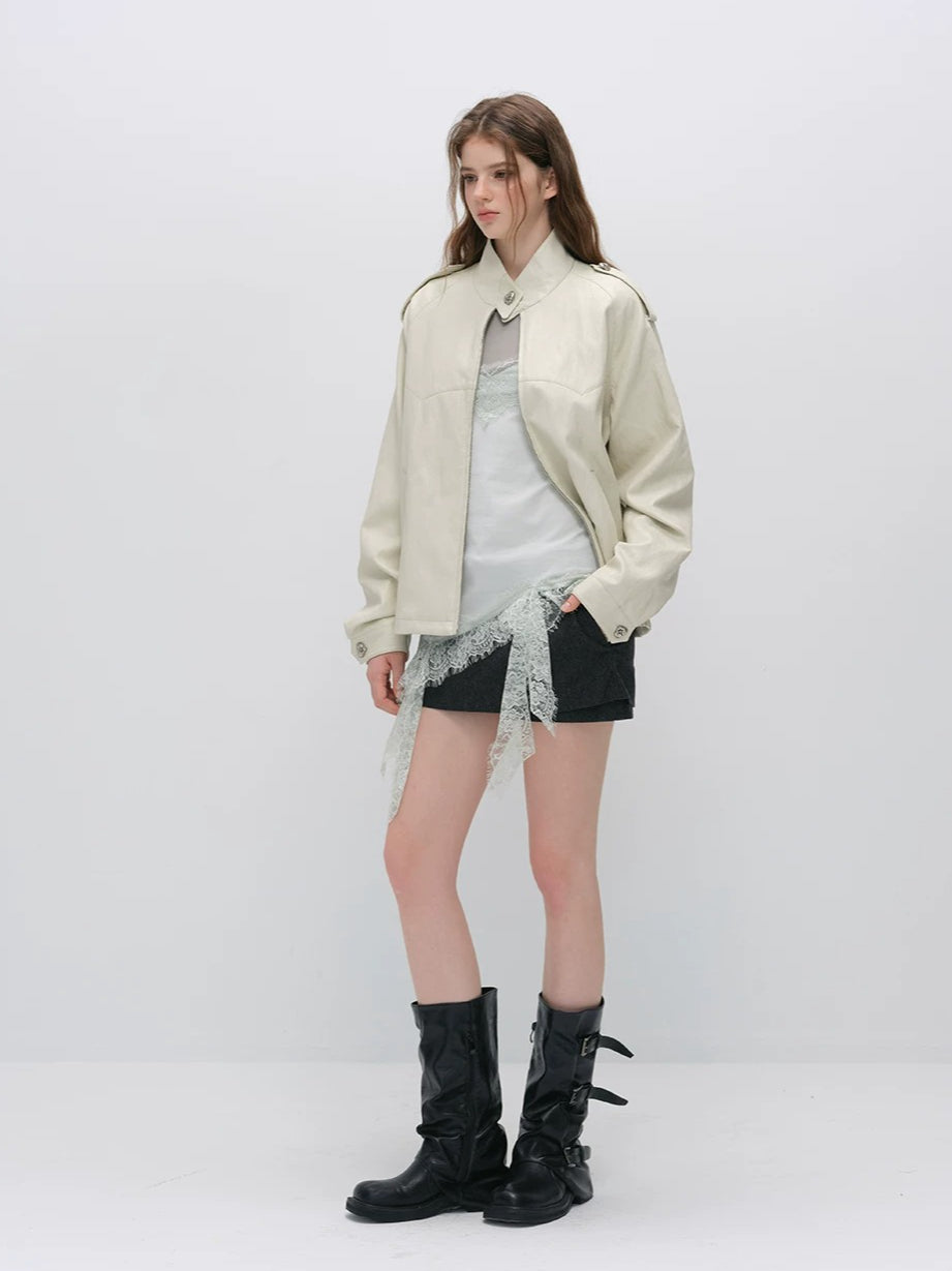 Litchi Leather Jacket