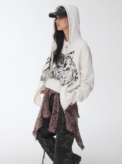 Washed Plaid Frayed-Edge Fitted Shirt