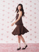 Brown Asymmetric Brown Skirt