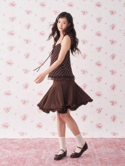 Brown Asymmetric Brown Skirt