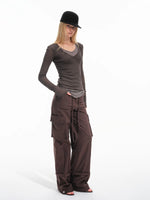 Cotton Layered Faux Two Piece Top