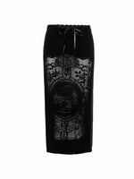 Burnout Knit Midi Skirt
