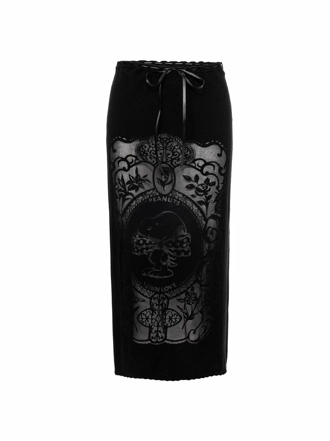 Burnout Knit Midi Skirt
