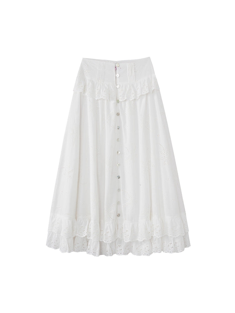 French Eyelet Skirt Set
