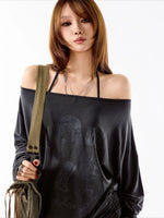 Off-Shoulder Print Tee