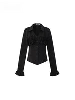 Layered Ruffle Puff Sleeve Shirt
