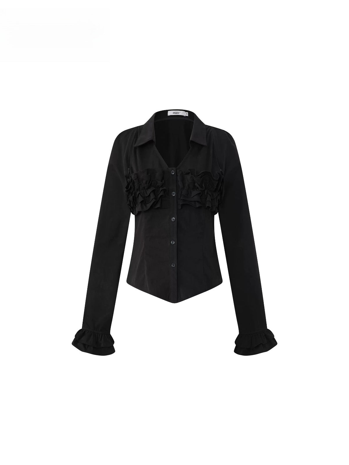 Layered Ruffle Puff Sleeve Shirt