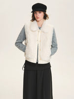 Faux Fur Knit Trim Vest