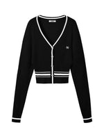 Newport Striped V-Neck Knit Cardigan