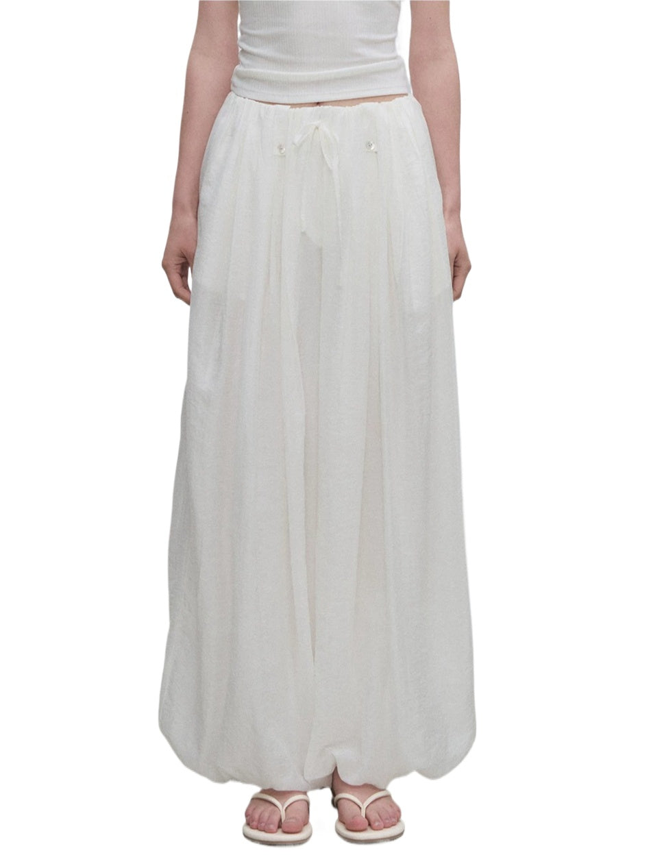 Shell Button Tencel Balloon Pants