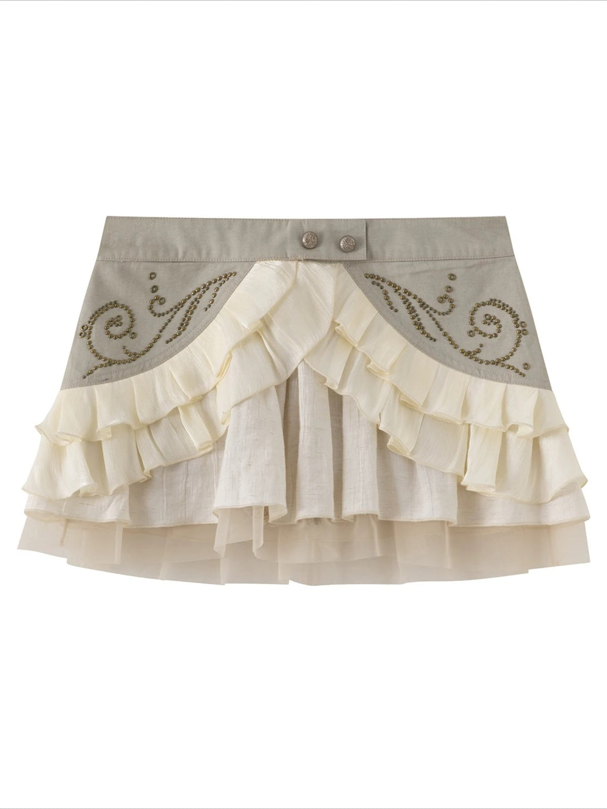 Studded Tiered Skirt