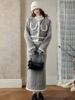 Galaxy Embroidered Wool Tweed Coat & Skirt Set