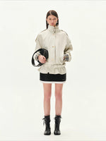 Plaid Contrast Belted Jacket
