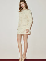Jacket & Classic Pearl Tweed Skirt Set