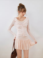 Lace Hooded Skirt Set