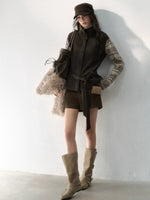 Fair Isle Panelled High-Neck Jacket