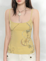 Rhinestone Print Camisole Top